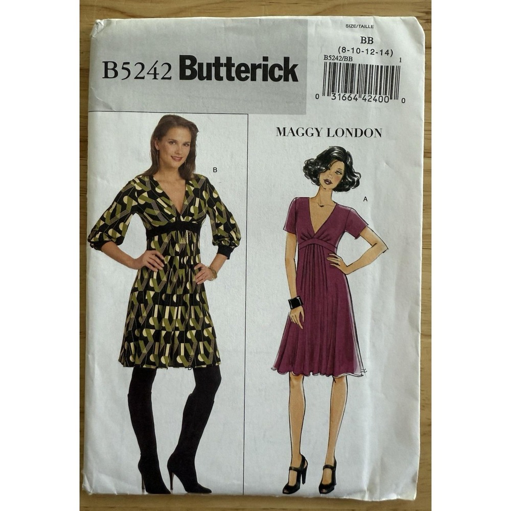 Butterick Pattern B5242 Misses' Dress By Maggy London Size 8-14‎ Uncut